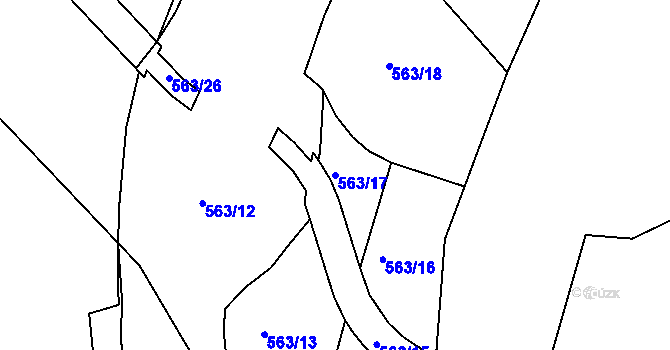 Parcela st. 563/17 v KÚ Dolní Dvořiště, Katastrální mapa