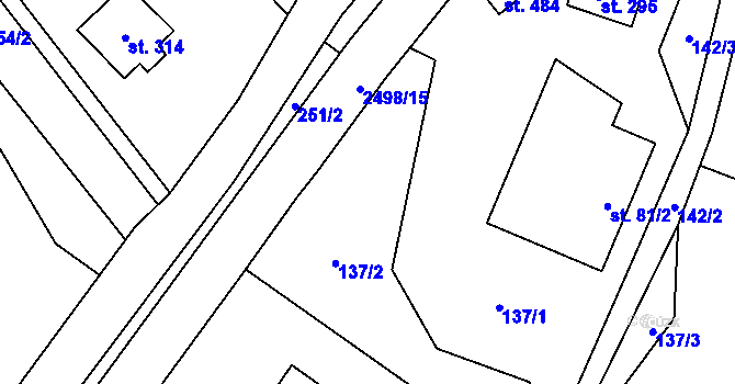 Parcela st. 137/2 v KÚ Dolní Dvůr, Katastrální mapa