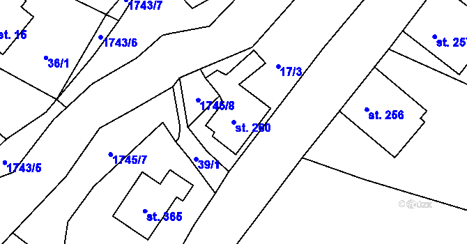 Parcela st. 260 v KÚ Dolní Habartice, Katastrální mapa