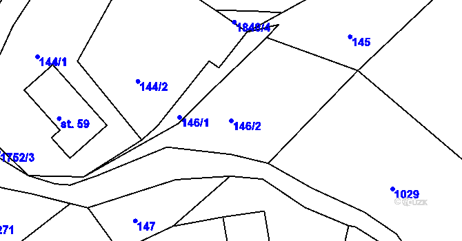 Parcela st. 146/2 v KÚ Dolní Habartice, Katastrální mapa