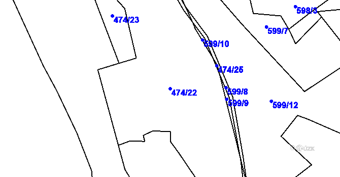 Parcela st. 474/22 v KÚ Dolní Habartice, Katastrální mapa