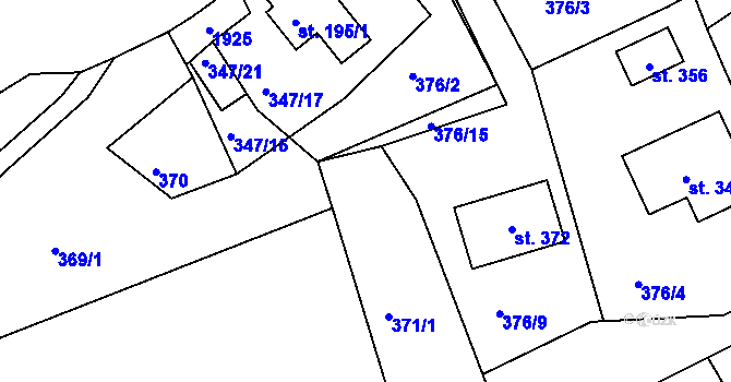 Parcela st. 369/3 v KÚ Dolní Habartice, Katastrální mapa