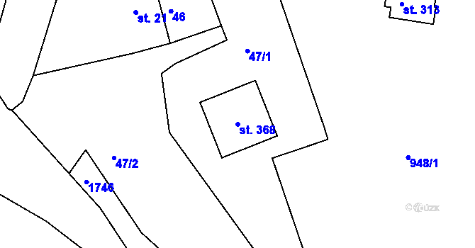 Parcela st. 368 v KÚ Dolní Habartice, Katastrální mapa