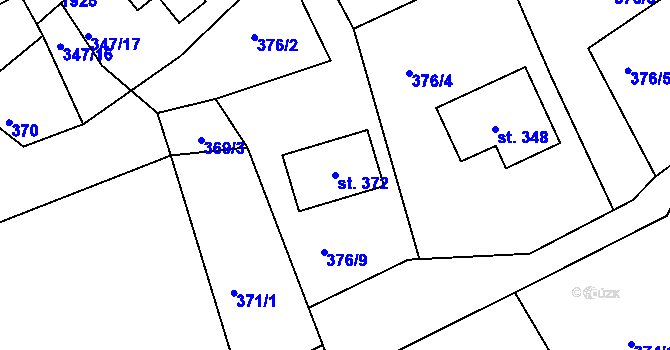 Parcela st. 372 v KÚ Dolní Habartice, Katastrální mapa