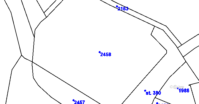 Parcela st. 2458 v KÚ Dolní Habartice, Katastrální mapa
