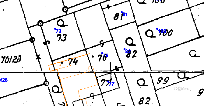 Parcela st. 76 v KÚ Dolní Heřmanice, Katastrální mapa