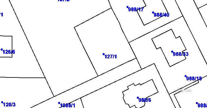 Parcela st. 127/1 v KÚ Dolní Heřmanice, Katastrální mapa