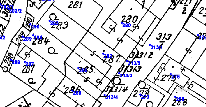 Parcela st. 282 v KÚ Dolní Heřmanice, Katastrální mapa