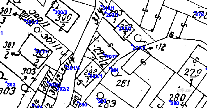Parcela st. 292/2 v KÚ Dolní Heřmanice, Katastrální mapa