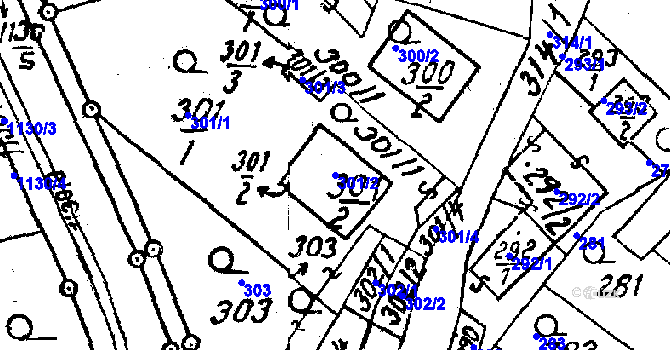 Parcela st. 301/2 v KÚ Dolní Heřmanice, Katastrální mapa