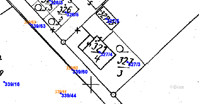 Parcela st. 327/4 v KÚ Dolní Heřmanice, Katastrální mapa