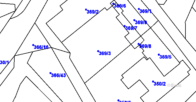 Parcela st. 369/3 v KÚ Dolní Heřmanice, Katastrální mapa