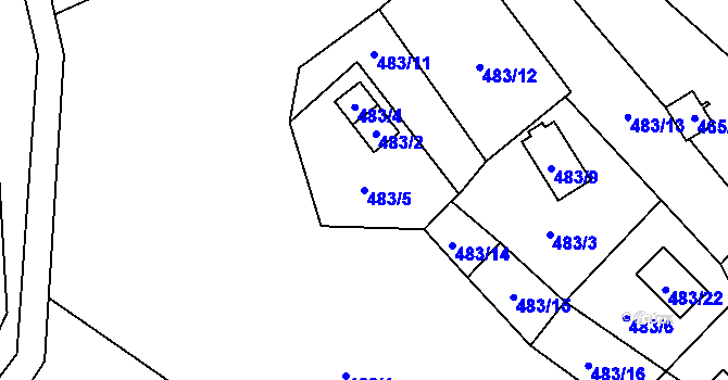 Parcela st. 483/5 v KÚ Dolní Heřmanice, Katastrální mapa
