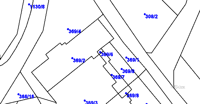 Parcela st. 369/6 v KÚ Dolní Heřmanice, Katastrální mapa