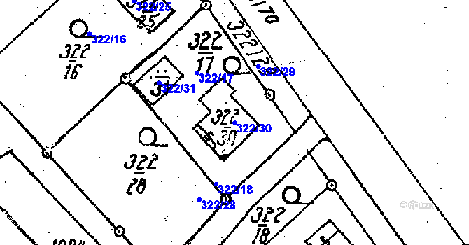 Parcela st. 322/30 v KÚ Dolní Heřmanice, Katastrální mapa