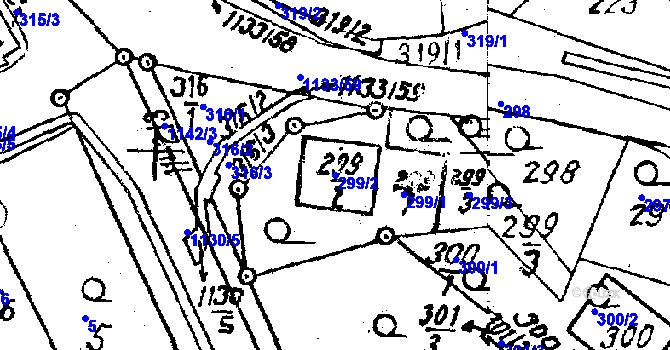 Parcela st. 299/2 v KÚ Dolní Heřmanice, Katastrální mapa