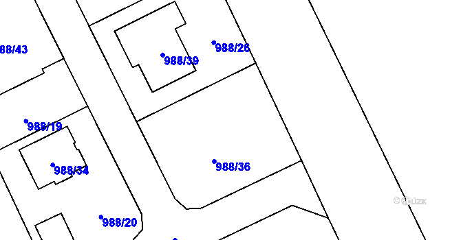 Parcela st. 988/27 v KÚ Dolní Heřmanice, Katastrální mapa