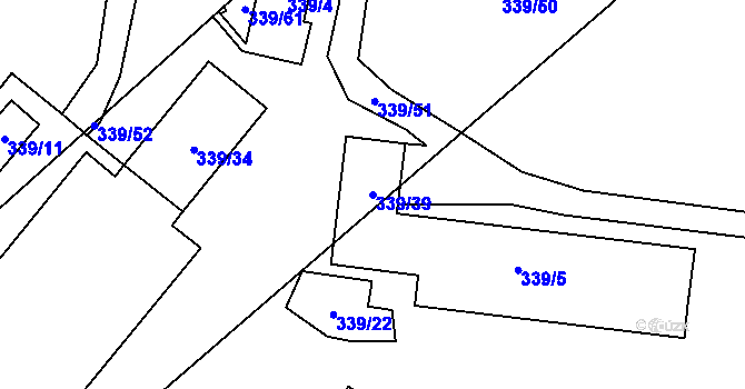 Parcela st. 339/39 v KÚ Dolní Heřmanice, Katastrální mapa