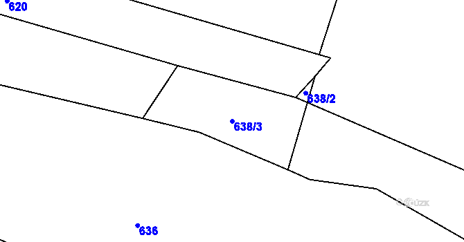 Parcela st. 638/3 v KÚ Oslava, Katastrální mapa
