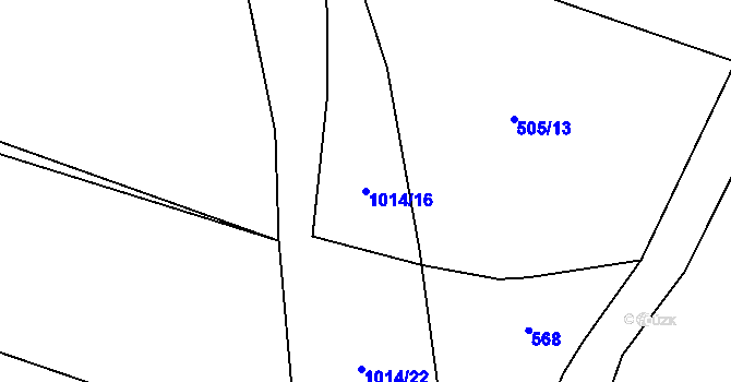 Parcela st. 1014/16 v KÚ Oslava, Katastrální mapa