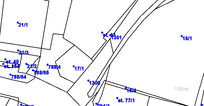 Parcela st. 17/2 v KÚ Dolní Hořice, Katastrální mapa