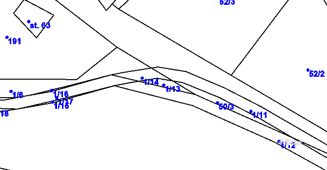 Parcela st. 1/13 v KÚ Lejčkov, Katastrální mapa