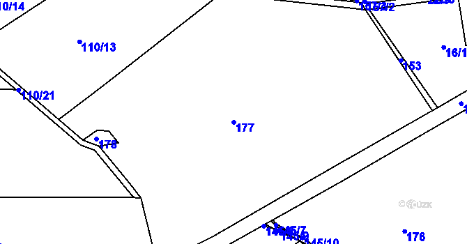 Parcela st. 177 v KÚ Lejčkov, Katastrální mapa