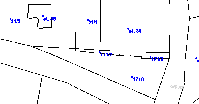Parcela st. 171/2 v KÚ Lejčkov, Katastrální mapa