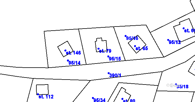 Parcela st. 79 v KÚ Dolní Hradiště, Katastrální mapa