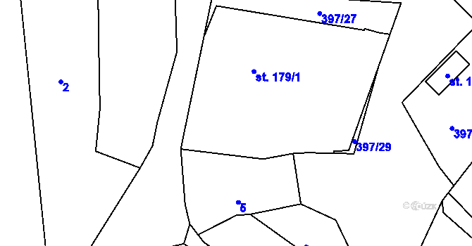 Parcela st. 4/1 v KÚ Dolní Hradiště, Katastrální mapa