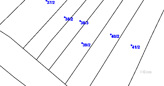 Parcela st. 39/2 v KÚ Dolní Hradiště, Katastrální mapa