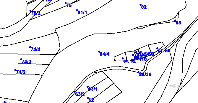 Parcela st. 84/4 v KÚ Dolní Hradiště, Katastrální mapa