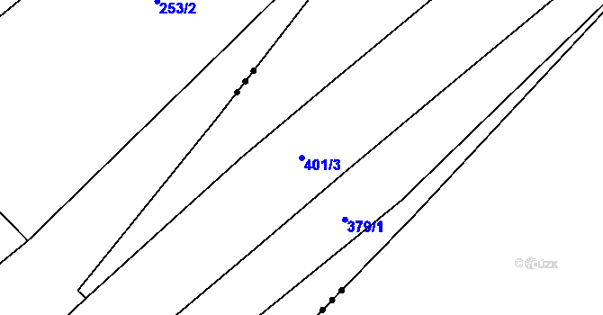 Parcela st. 401/3 v KÚ Dolní Hradiště, Katastrální mapa