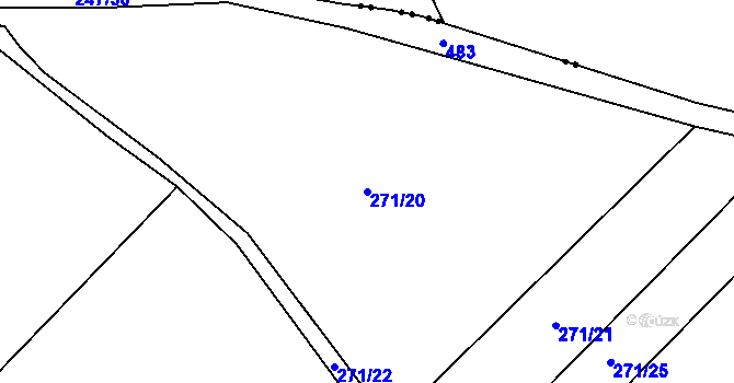 Parcela st. 271/20 v KÚ Horní Chvatliny, Katastrální mapa