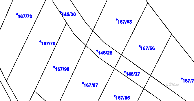 Parcela st. 146/28 v KÚ Polní Voděrady, Katastrální mapa