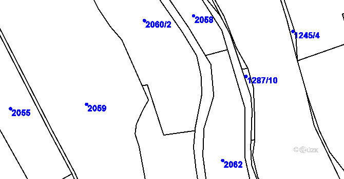 Parcela st. 2060 v KÚ Dolní Jablonná, Katastrální mapa
