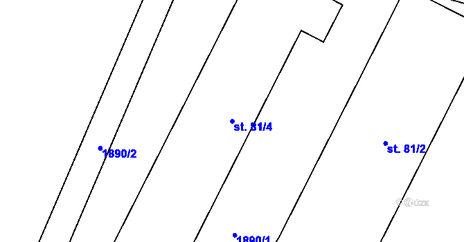 Parcela st. 81/4 v KÚ Dolní Jamné, Katastrální mapa