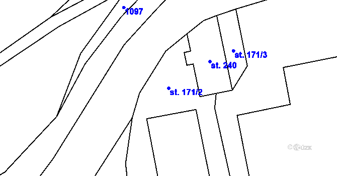 Parcela st. 171/2 v KÚ Dolní Kalná, Katastrální mapa