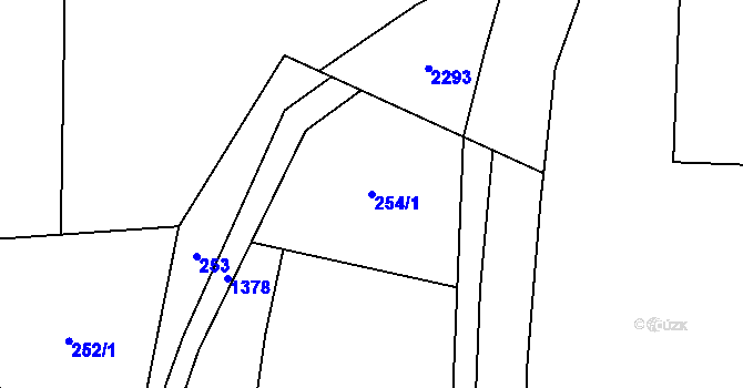 Parcela st. 254/1 v KÚ Dolní Kalná, Katastrální mapa