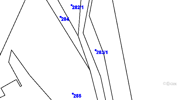Parcela st. 283/1 v KÚ Dolní Kalná, Katastrální mapa