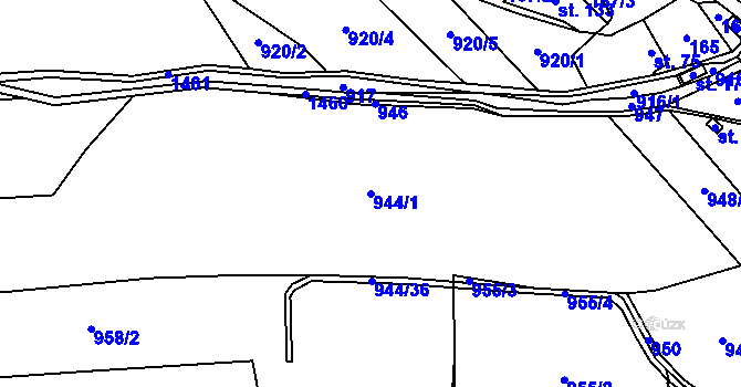 Parcela st. 944/1 v KÚ Dolní Kalná, Katastrální mapa