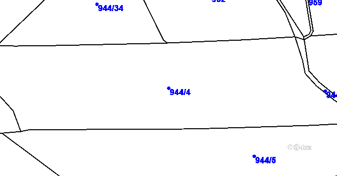 Parcela st. 944/4 v KÚ Dolní Kalná, Katastrální mapa