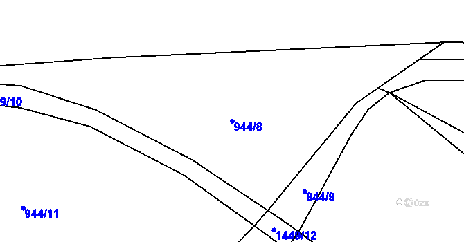 Parcela st. 944/8 v KÚ Dolní Kalná, Katastrální mapa