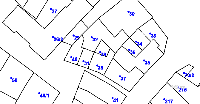 Parcela st. 39 v KÚ Dolní Kounice, Katastrální mapa