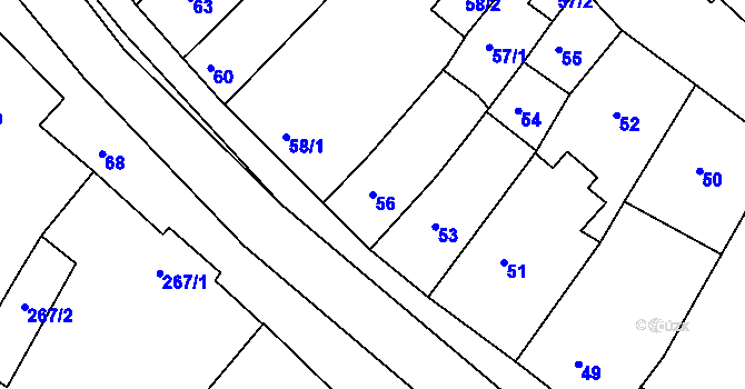Parcela st. 56 v KÚ Dolní Kounice, Katastrální mapa