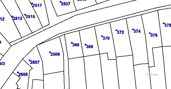 Parcela st. 368 v KÚ Dolní Kounice, Katastrální mapa