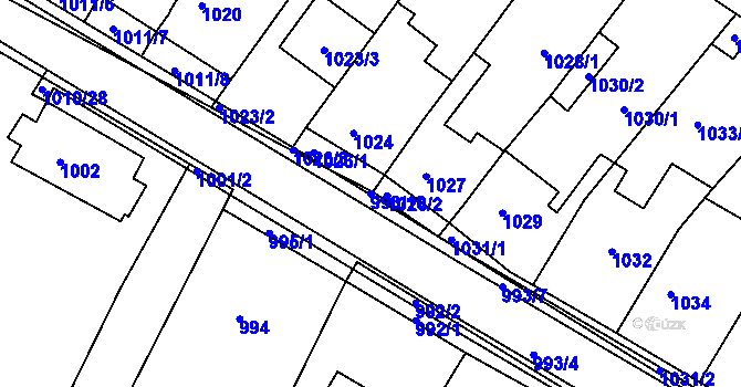 Parcela st. 993/10 v KÚ Dolní Kounice, Katastrální mapa