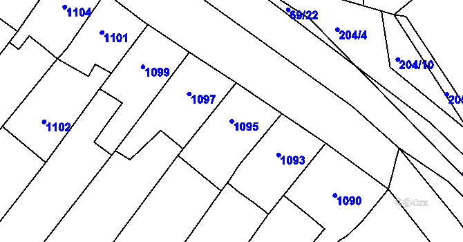Parcela st. 1095 v KÚ Dolní Kounice, Katastrální mapa
