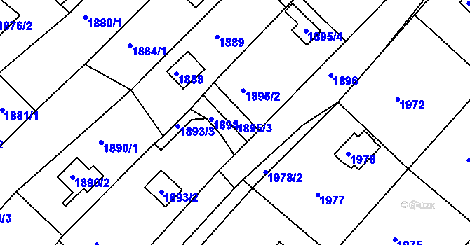 Parcela st. 1895/3 v KÚ Dolní Kounice, Katastrální mapa