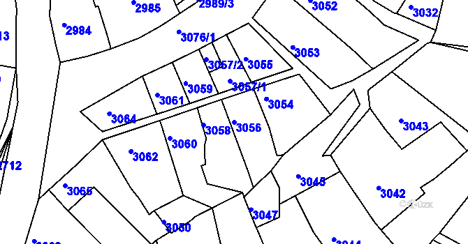 Parcela st. 3056 v KÚ Dolní Kounice, Katastrální mapa